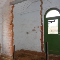 The 'cloak room' wall removed